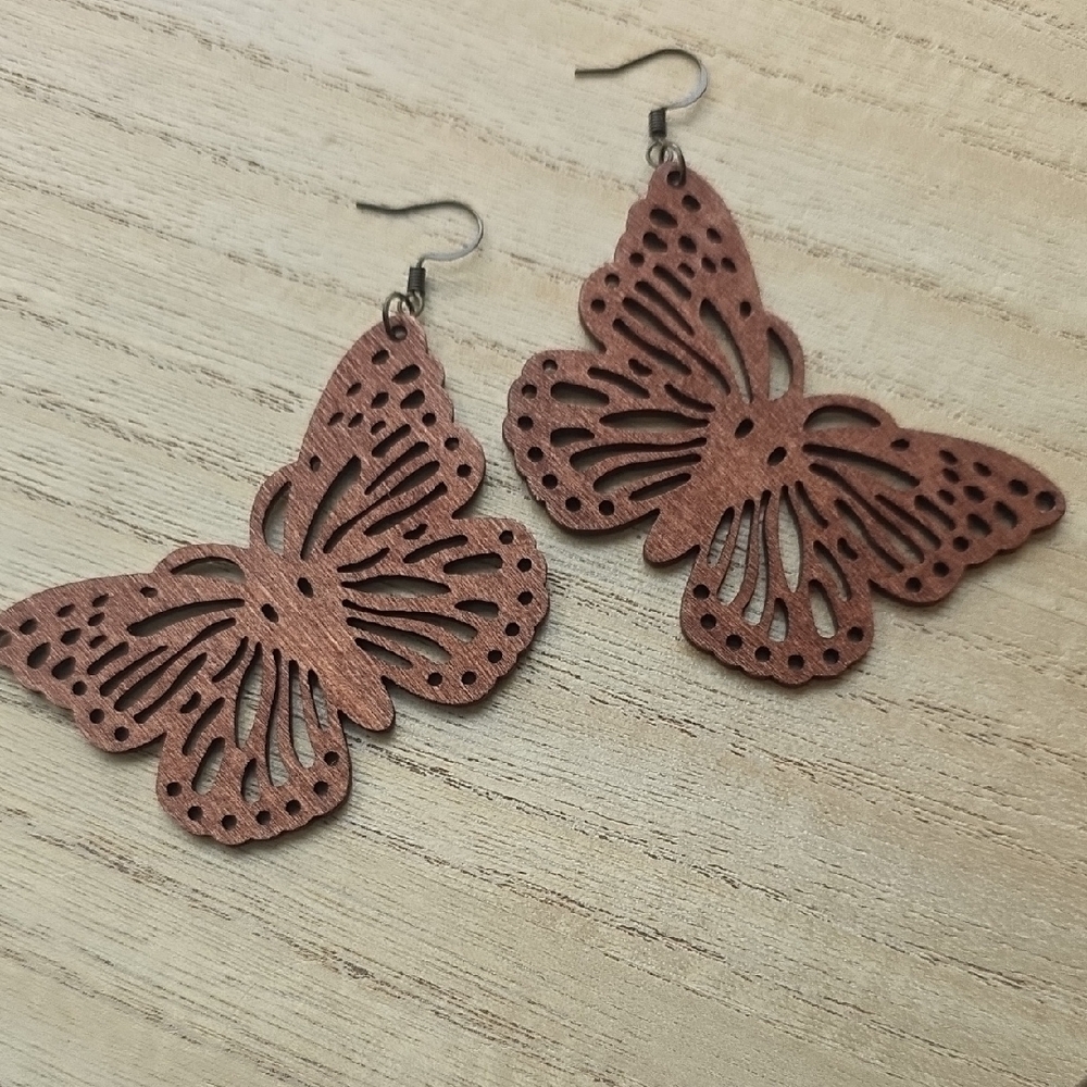 Handmade Brown Butterfly Earrings